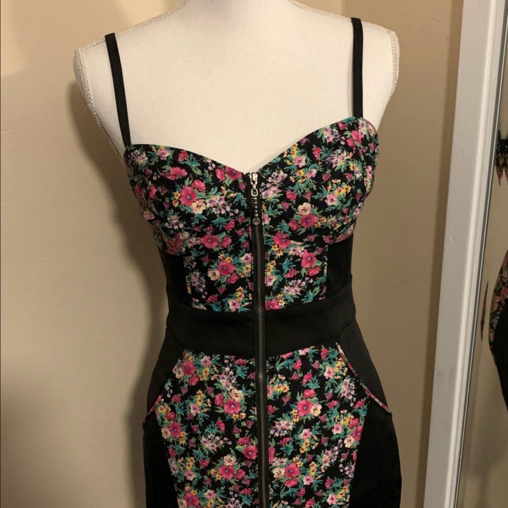 Floral Black Dress